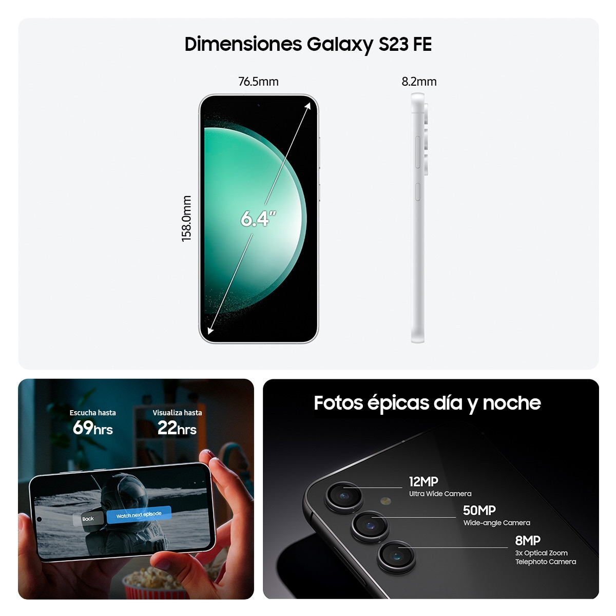 Samsung Galaxy S23 FE 5G 8GB+256GB móvil libre Grafito-4