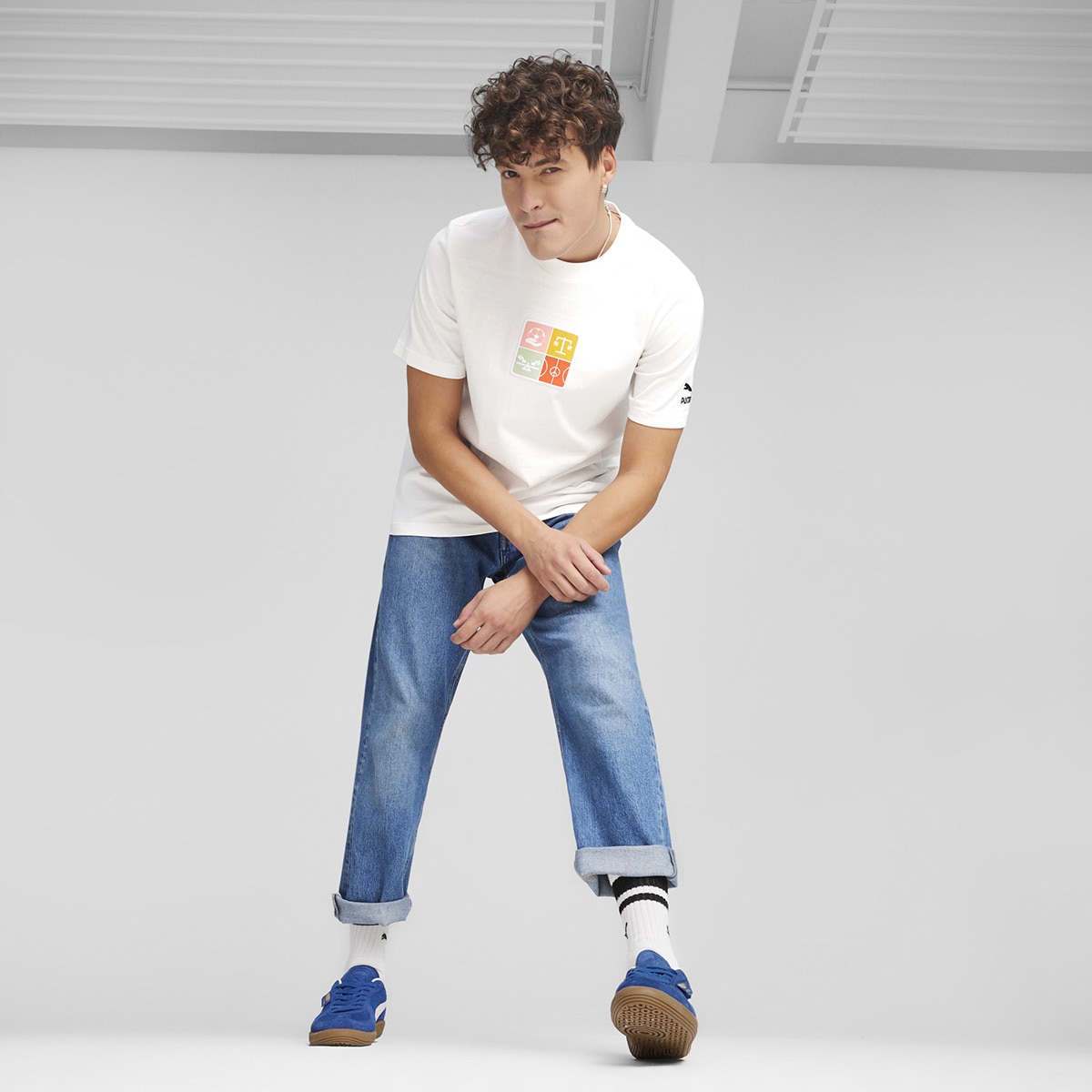 Sapatilhas Casual de Homem Suede Azul-8