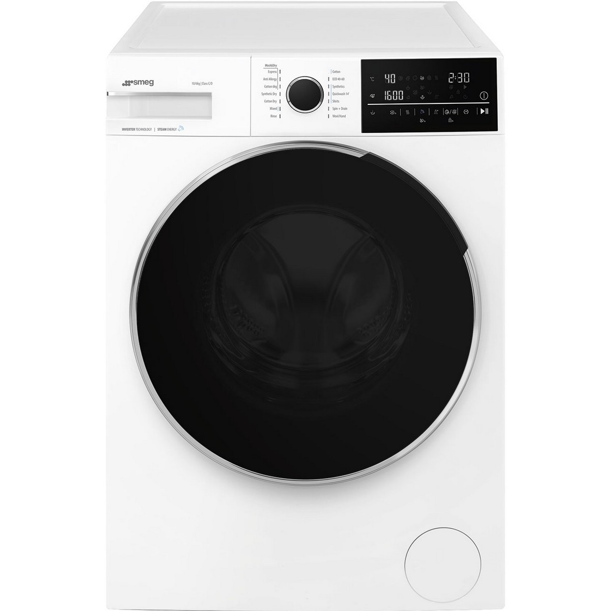 Imagem 0 de Máquina de Lavar e Secar Roupa Smeg WDN064SLDIN Carga Frontal de 10/6 Kg e de 1400 rpm - Branco