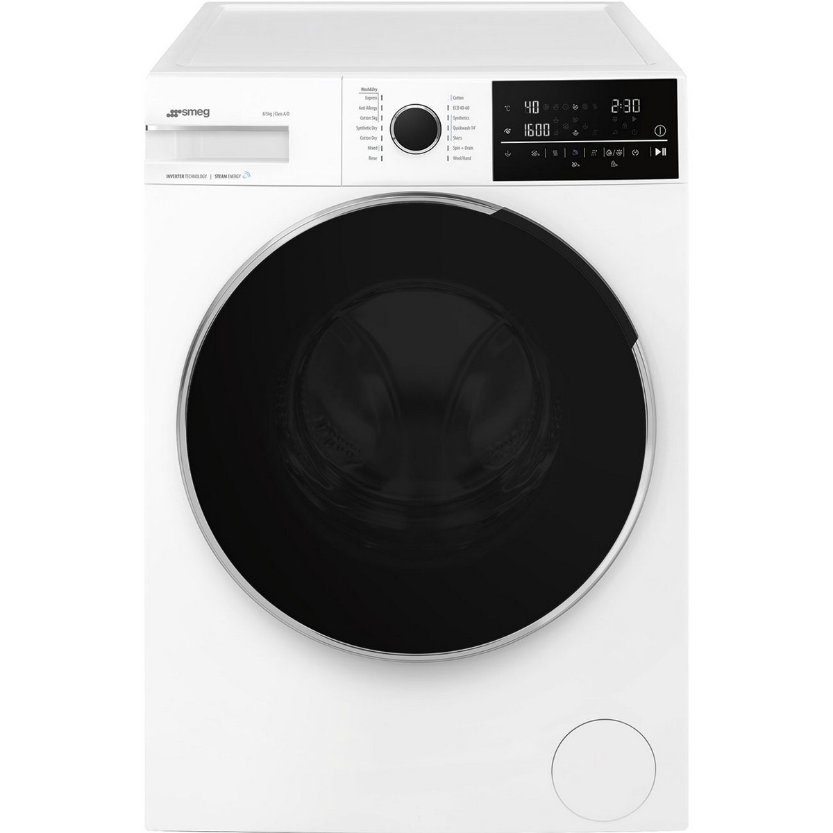 Imagem 0 de Máquina de Lavar e Secar Roupa Smeg WDN854SLDIN Carga Frontal de 8/5 Kg e de 1400 rpm - Branco