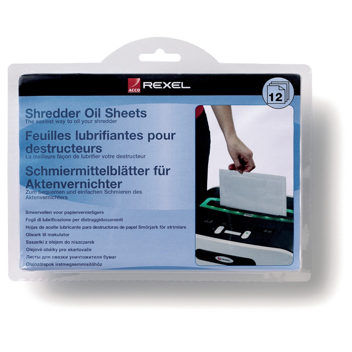 Pack de 12 folhas lubrificantes Rexel 1