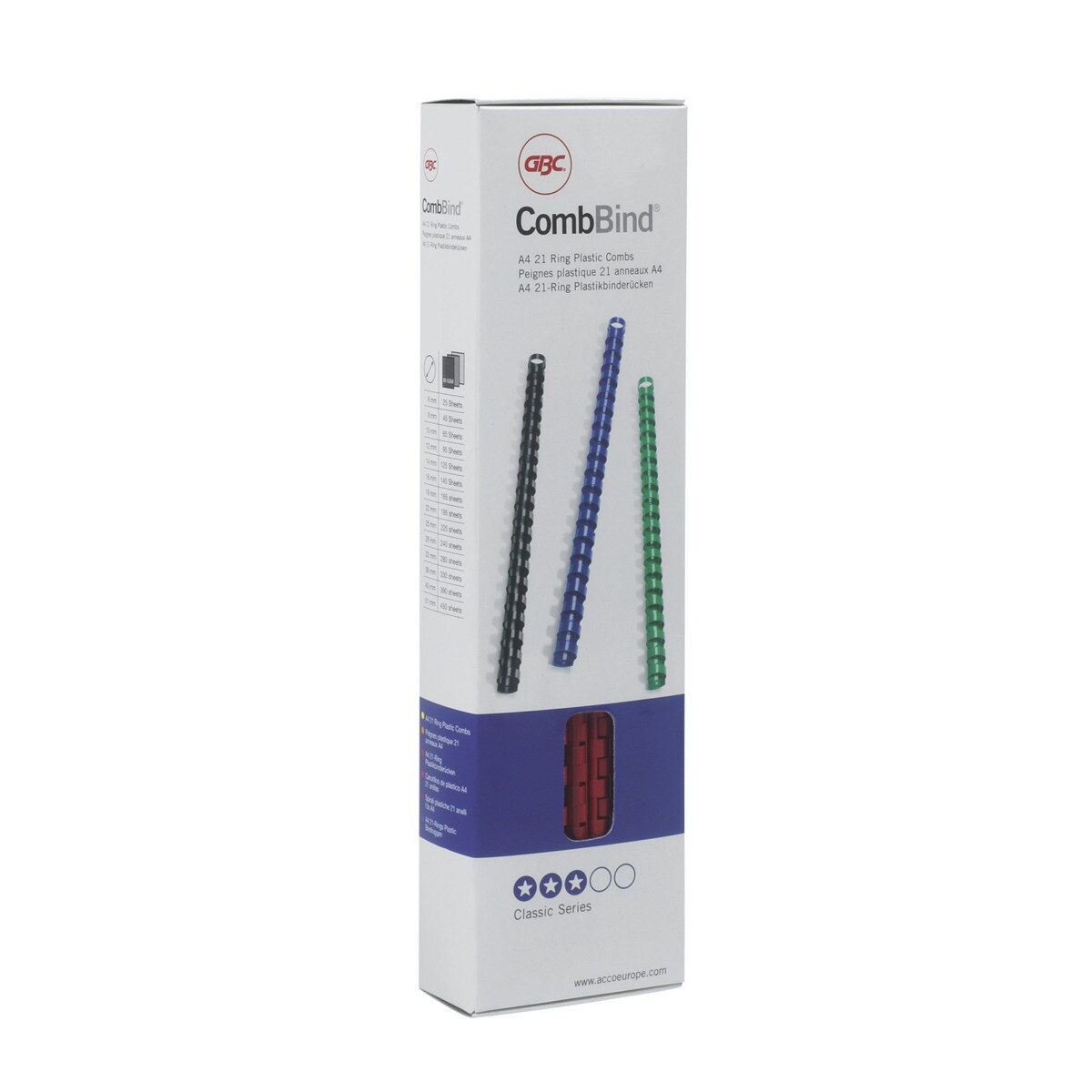 Canutillo plástico DIN A4 GBC 12 mm (Caja 100), negro Negro-4