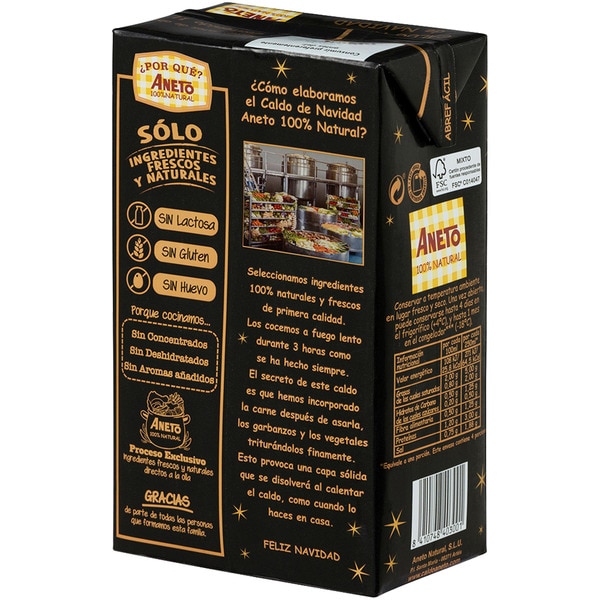 100% natural, gluten-free and lactose-free Christmas broth container 1 l