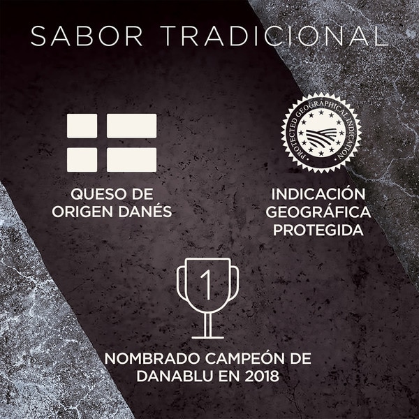 Danablu Danish blue cow's cheese PGI made with pasteurised milk wedge 100 g