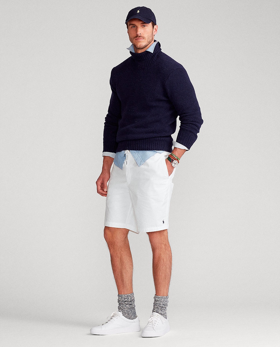 Bermudas de homem Polo Ralph Lauren lisas azuis tamanhos grandes Azul-1