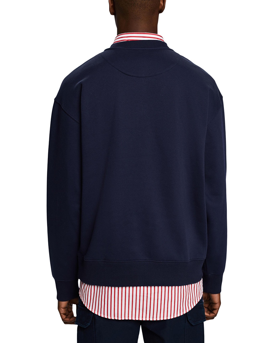 Sweatshirt Fechada com Logótipo e Materiais Sustentáveis Azul-marinho-2