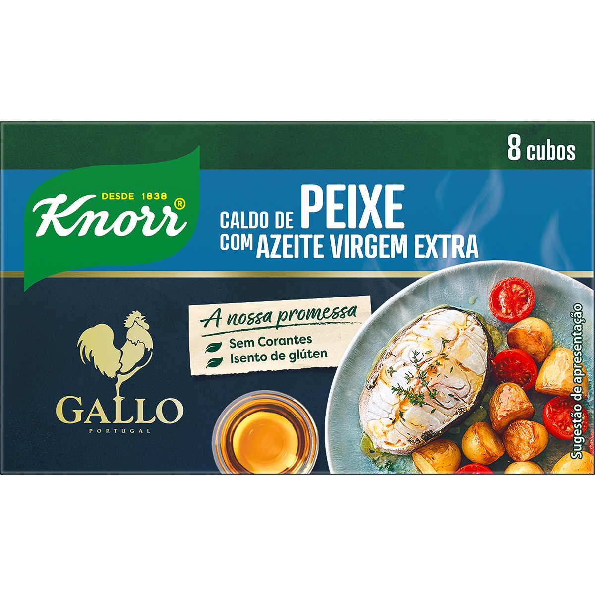 Caldo de Peixe com Azeite Virgem Extra 8 cubos embalagem 80 g