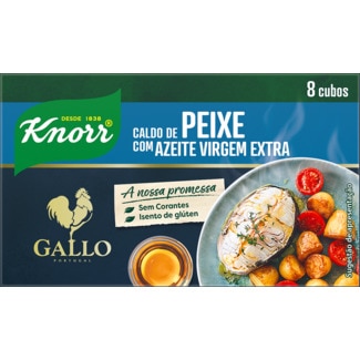 Caldo de Peixe com Azeite Virgem Extra 8 cubos embalagem 80 g - Knorr