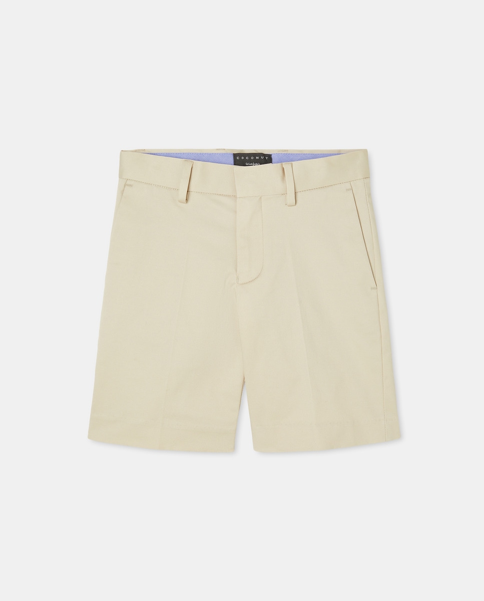Bermudas Chino com Fecho à Frente Bege-4