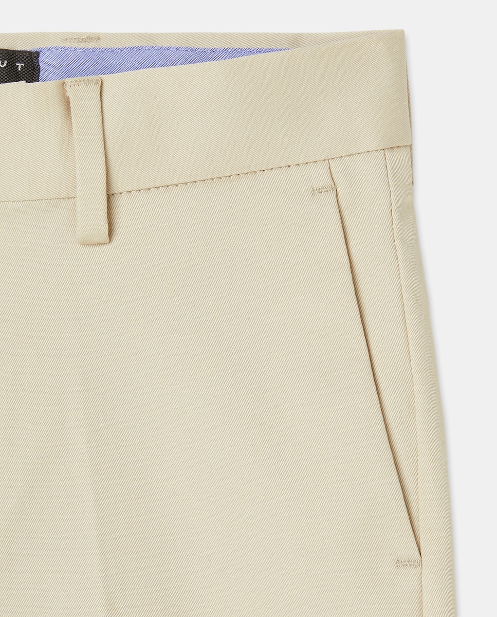 Bermudas Chino com Fecho à Frente Bege-5
