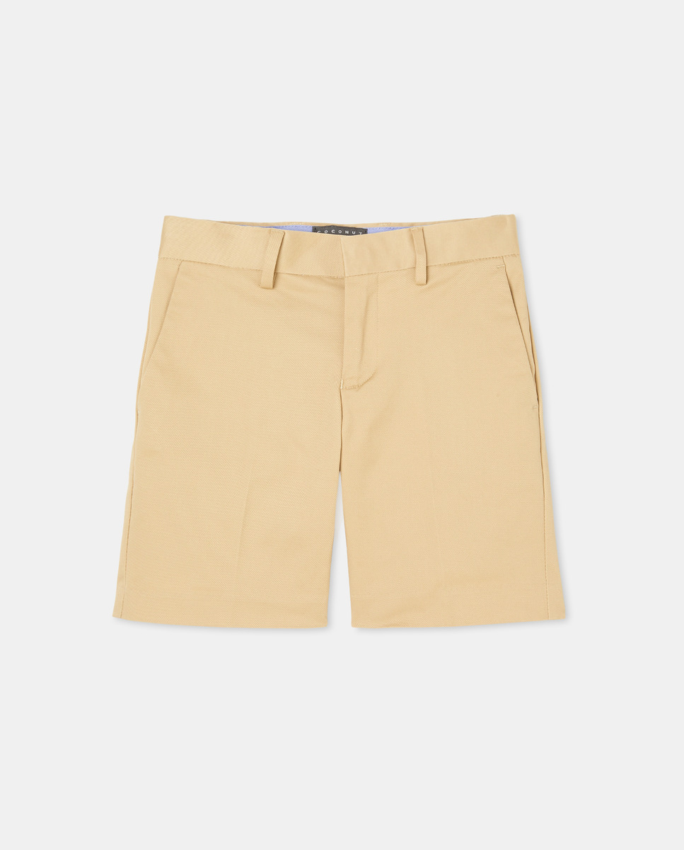 Bermudas Chino com Fecho à Frente Camel-4