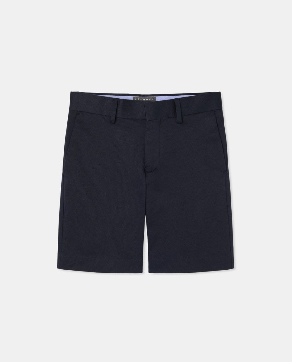 Bermudas Chino com Fecho à Frente Azul-marinho-4