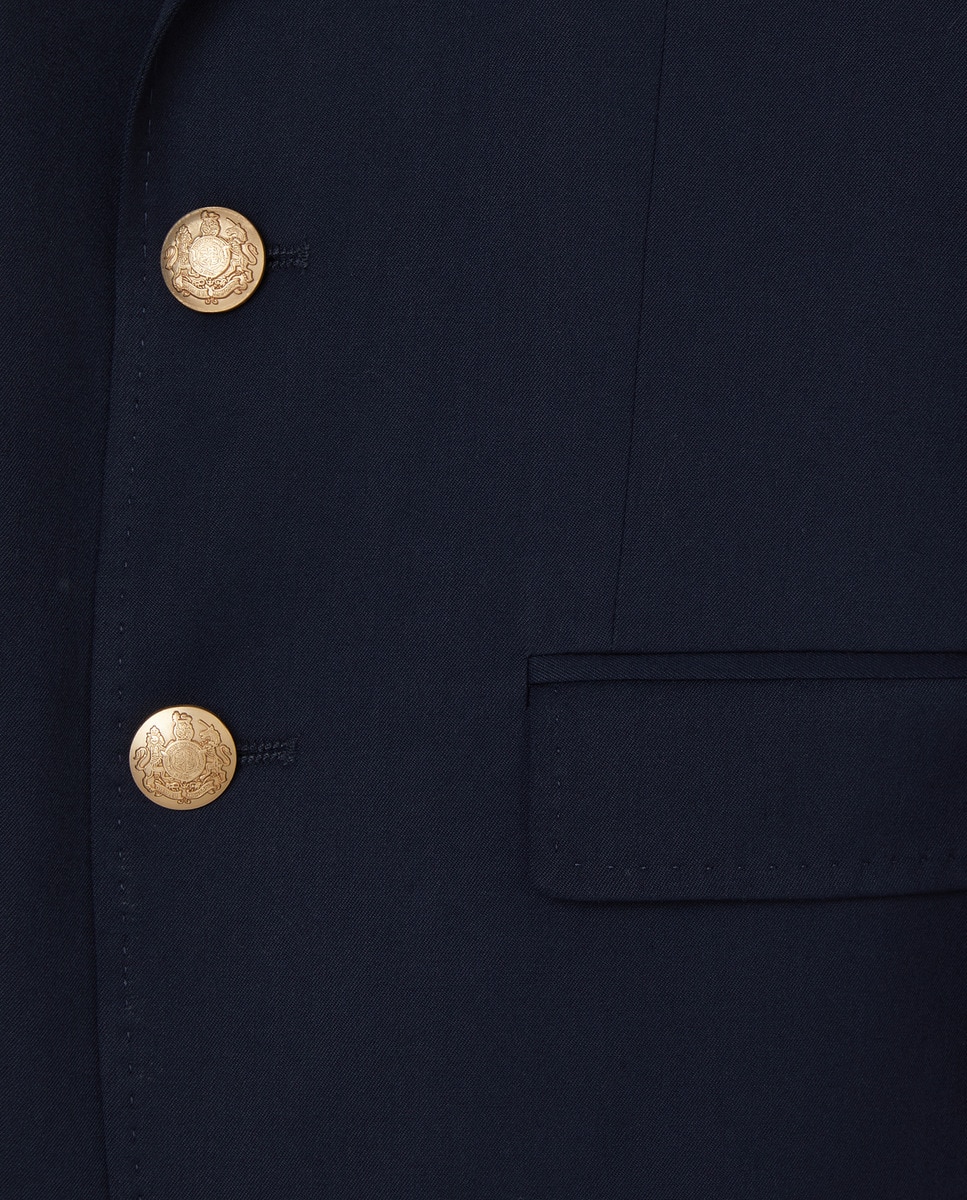Blazer com Botões Dourados em Contraste Azul-marinho-5