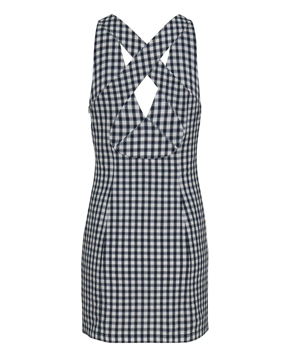 Vestido de Alças aos Quadrados Vichy Preto-6