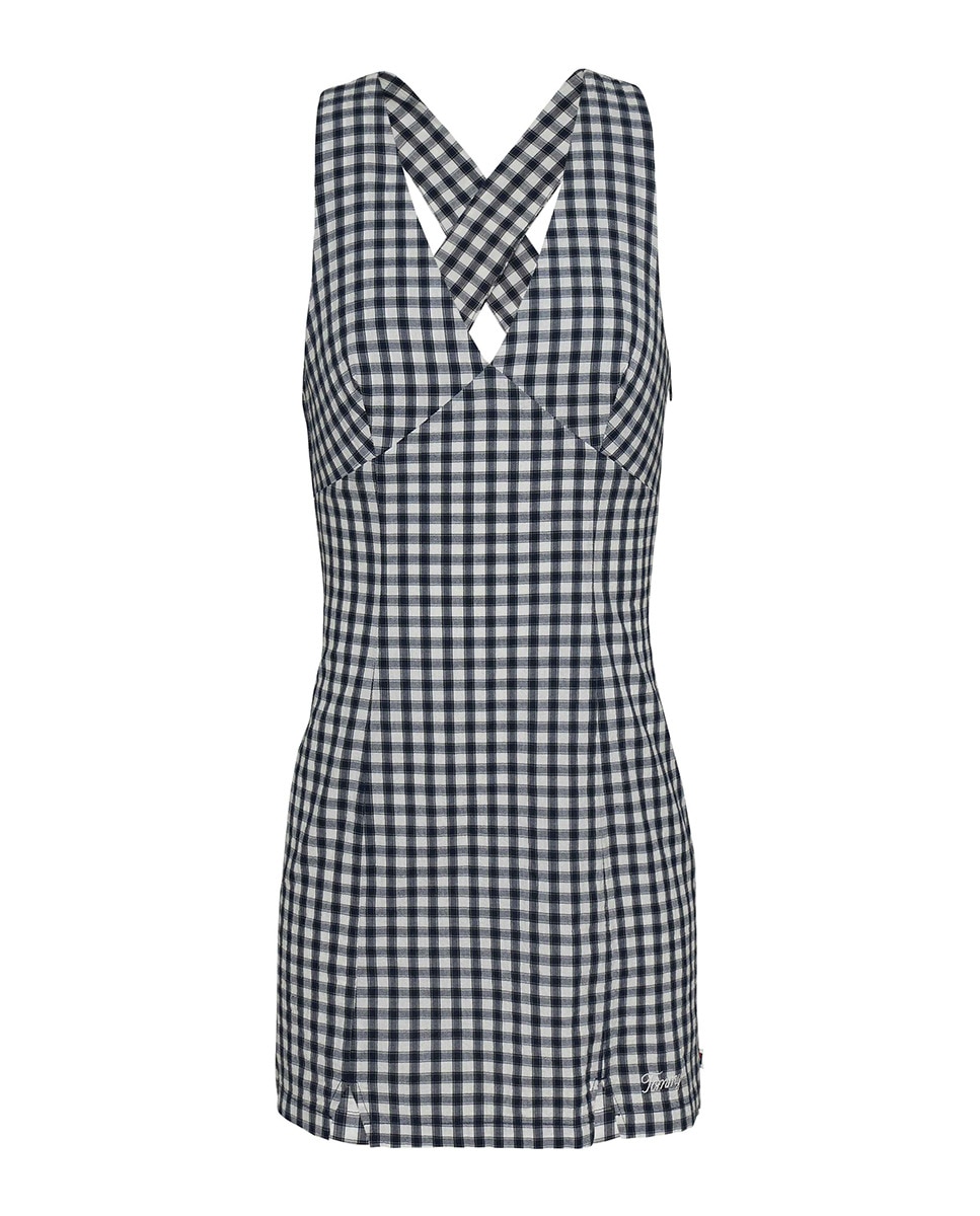 Vestido de Alças aos Quadrados Vichy Preto-5