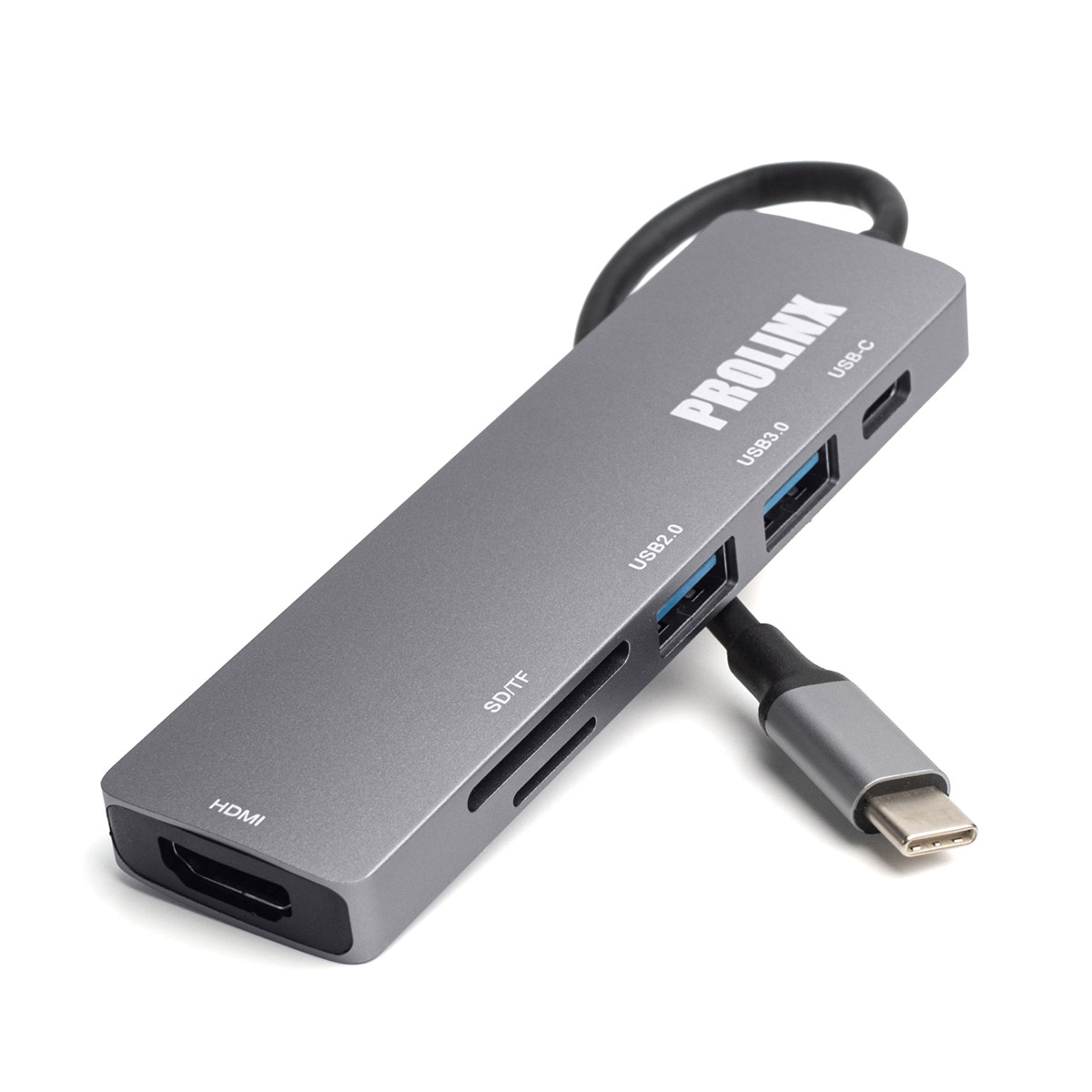 Hub Prolinx 6 en 1 USB-C Gris metálico-1