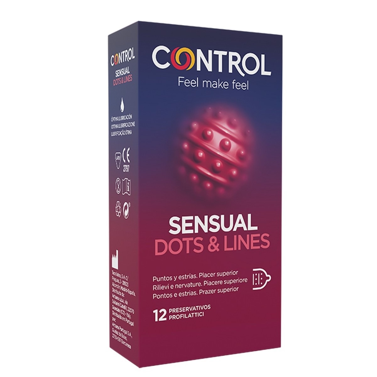 Imagem 0 de Preservativos Sensual Dots & Lines - 12 uds.