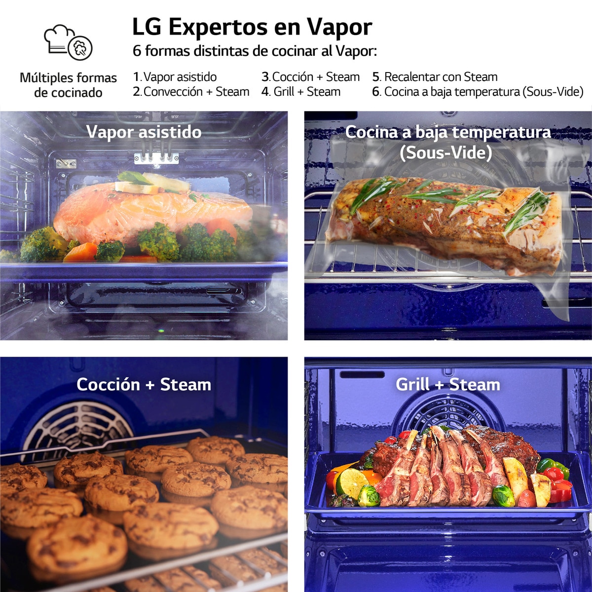 Forno Multifunções LG WSED7667M InstaView™, Air Fry, Sous Vide, Cozinhar a Vapor e de 76 Litros - Preto Mate Preto mate-6