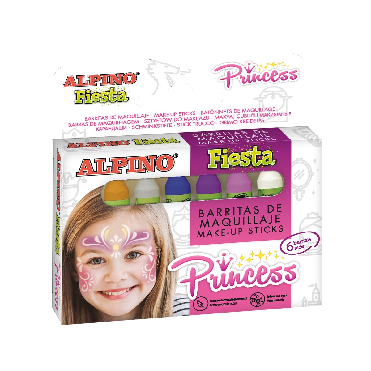 Pack de maquillaje de 6 barritas 5 g. princess Alpino 1