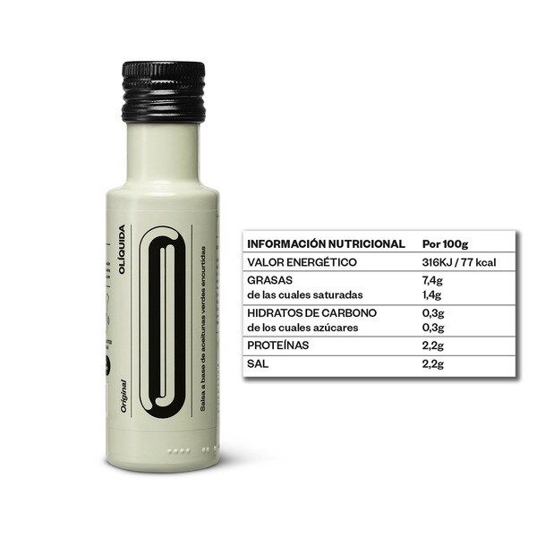 salsa de oliva verde botella 100 ml