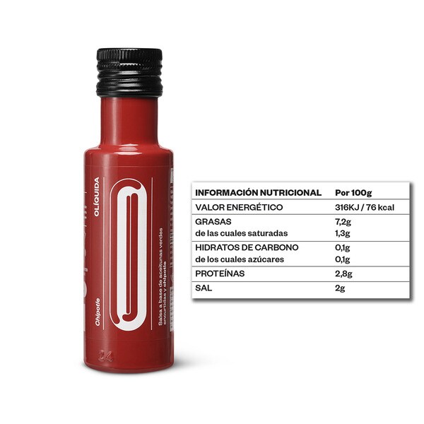 Grüne Oliven- und Chipotle-Sauce Flasche 100 ml