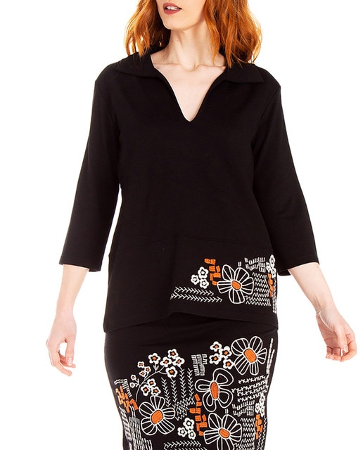 Imagen 0 de Top de mujer con escote marinero y manga 3/4