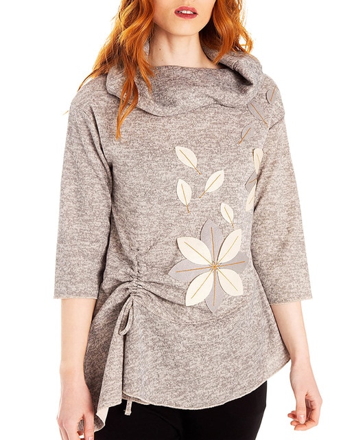 Imagen 0 de Sweater de mujer en tricot con cuello vuelto