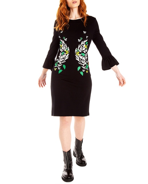 Imagen 0 de Vestido con escote redondo y manga 3/4