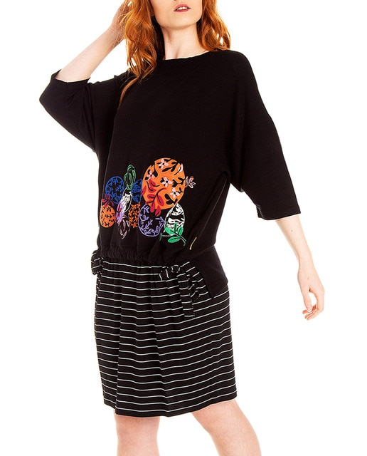 Imagen 0 de Vestido efecto doble  con tiradores en el bajo y escote redondo