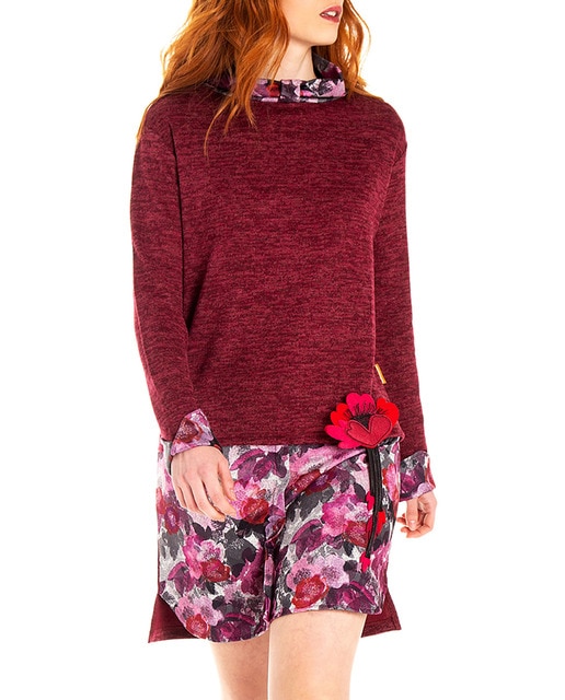 Imagen 0 de Vestido efecto doble en tricot con broche