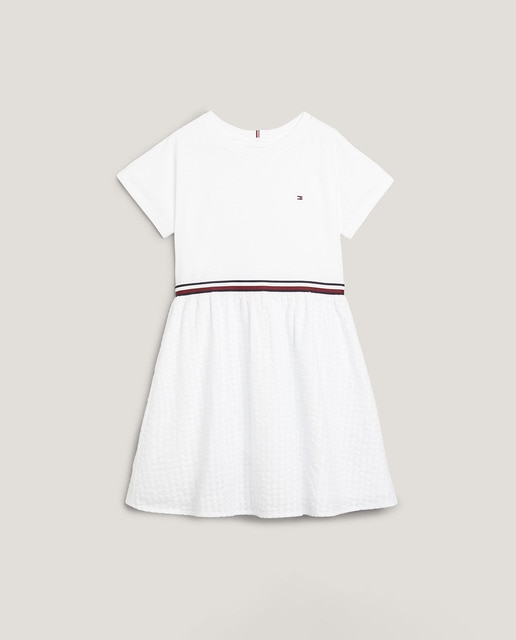 Imagen 0 de Vestido de niña manga corta con cuello redondo
