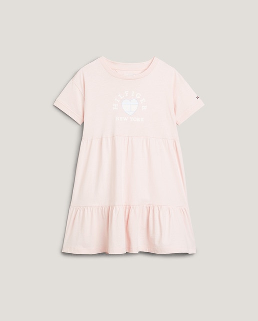 Imagen 0 de Vestido de niña de manga corta con cuello redondo