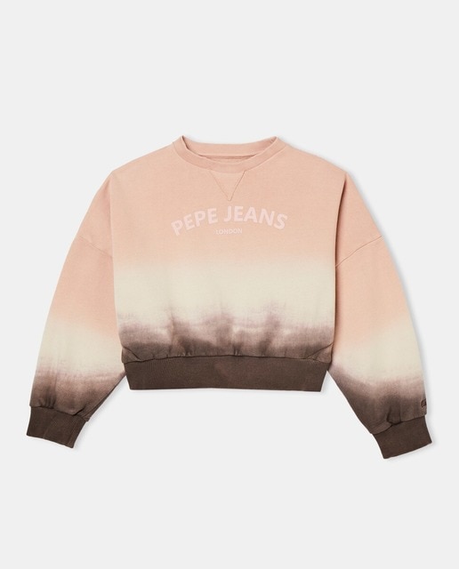 Imagen 0 de Sudadera de niña deep die en tonos rosas y logo frontal