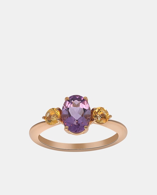 Imagen 0 de Anillo de oro, amatista y citrino