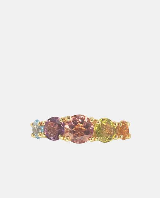 Imagen 0 de Anillo de oro y piedras semiprecionsas