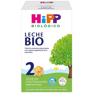 leche de continuación Bio 2 ecológica con omega 3 y calcio desde los 6 meses envase 600 g - Hipp Biologico