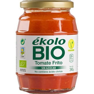 tomate frito ecológico,sin gluten, sin azúcar y sin ácido cítrico frasco 340 g - Ekolo Bio