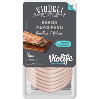 lonchas veganas sabor pavo con aceite de coco y vitamina B12 sin gluten, sin lactosa envase 100 g - Violife