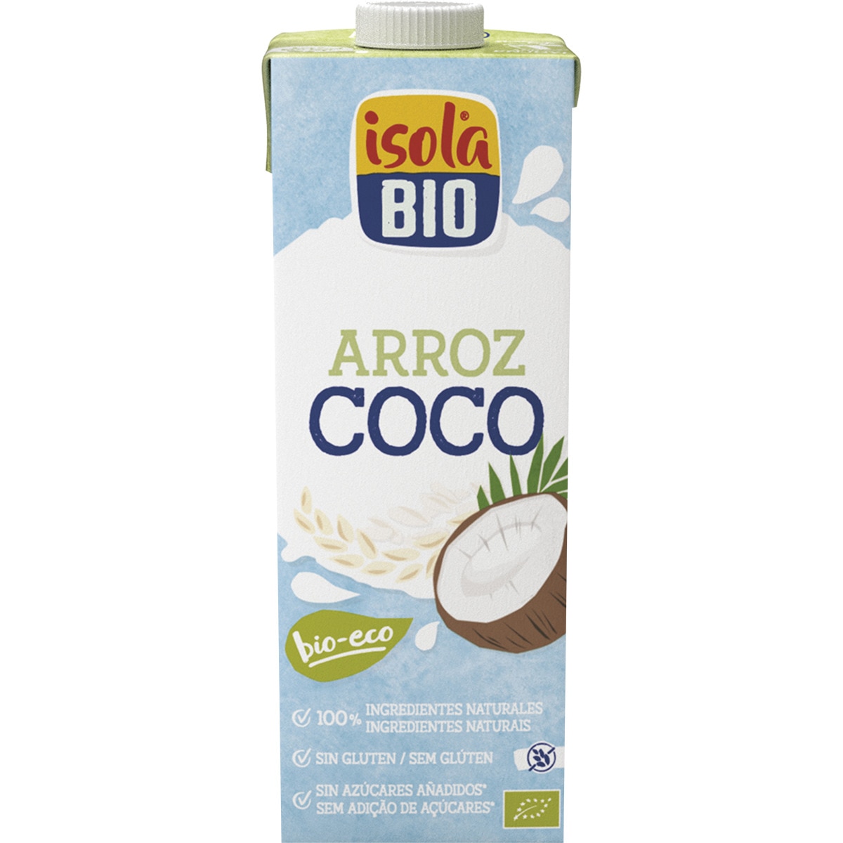 bebida de arroz y coco ecológica y sin gluten envase 1 l