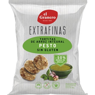 Bio tortitas de arroz integral con pesto sin gluten bolsa 60 g - El Granero