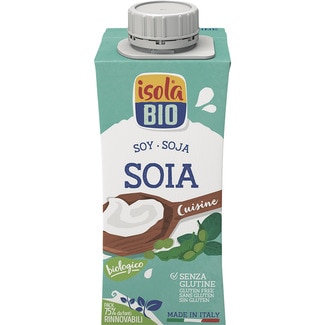 Cuisine leche de soja ecológica para cocinar sin gluten brik 200 ml - Isola Bio
