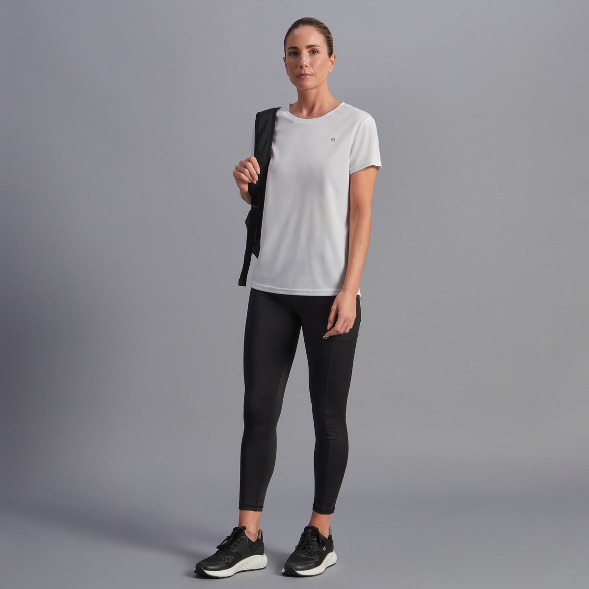 Leggings Compridos Básicos Running de Mulher Preto-3