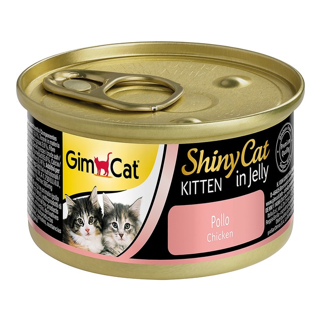 Imagen 0 de Comida húmeda para gatitos Gimcat Shiny pollo en gelatina 70 g