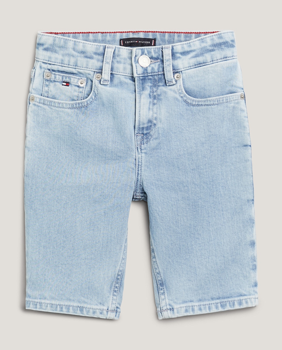 Jeans de Criança Curtos Justos Azul-5