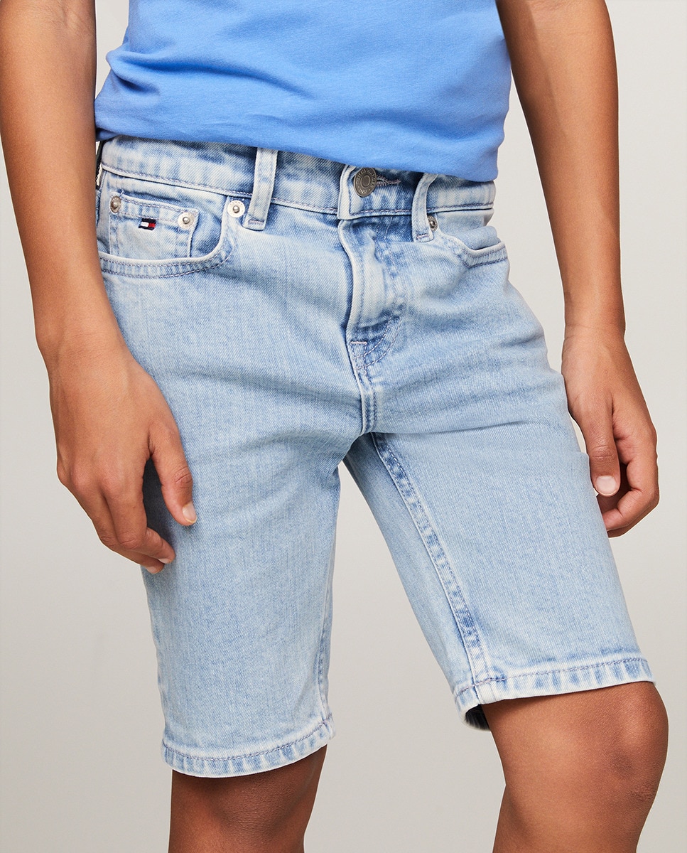 Jeans de Criança Curtos Justos Azul-3