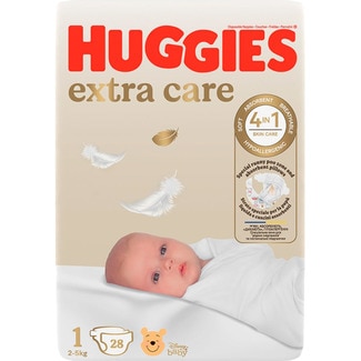 Fraldas Extra Care 2 a 5 kg T1 embalagem 28 unidades - Huggies