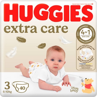 Fraldas Extra Care 6 a 10 kg T3 embalagem 40 unidades - Huggies