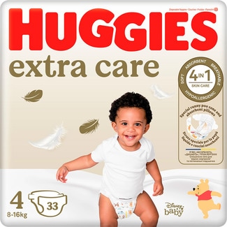 Fraldas Extra Care 8 a 16 kg T4 embalagem 33 unidades - Huggies