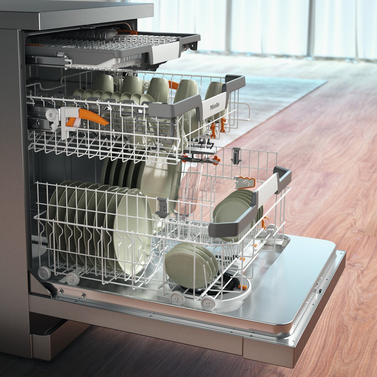 Máquina de Lavar Loiça Miele G7600SCEDSTCLST AutoDos com PowerDisk de 14 Conjuntos e de 60 cm - Inox CleanSteel Inox-5