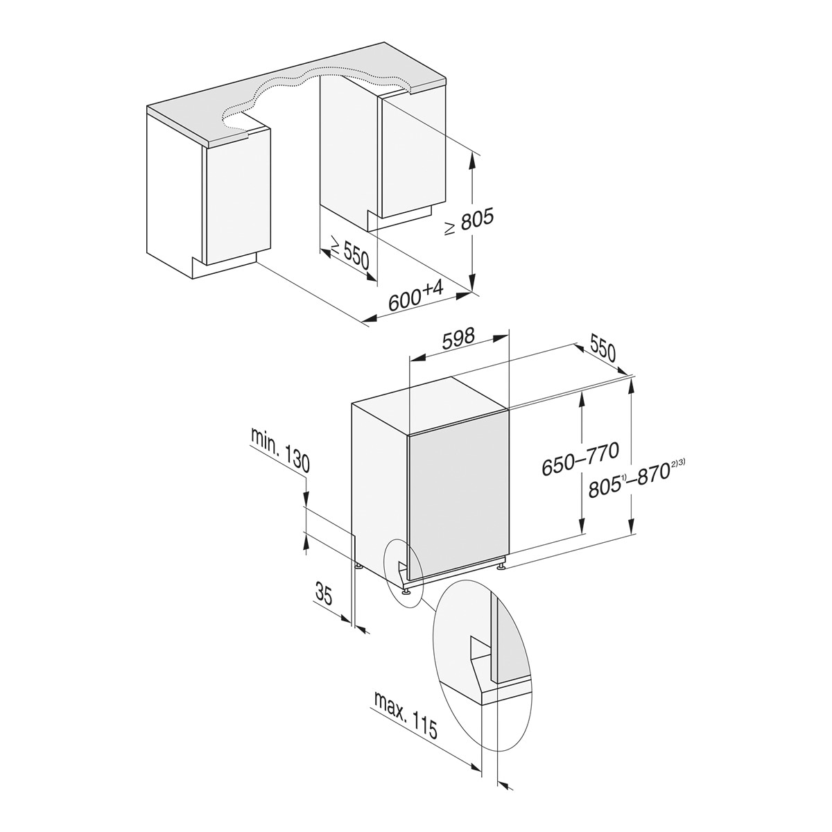 Máquina de Lavar Loiça Encastrável Miele G7650 SCVi OBSW AutoDos com PowerDisk de 14 Conjuntos e de 60 cm - Painel Preto Preto-2